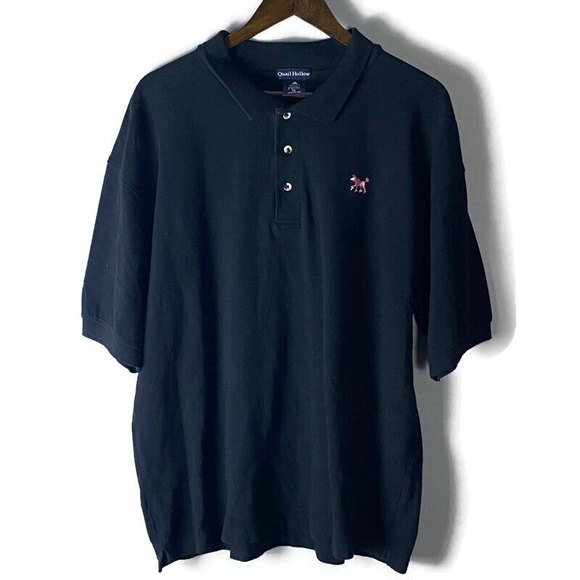 Quail Hollow Mens Folonari Pino Grigio Blue Polo Short Sleeve Shirt Size XL Golf - Picture 1 of 9